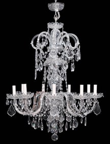 French 9 Light Crystal Chandelier
