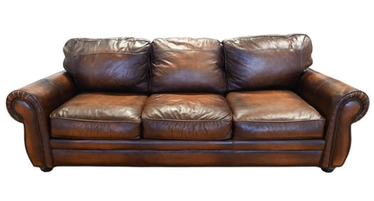 Havertys Custom Leather Upholstered Oversized Sofa