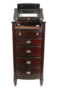 Cherry Brown Lift Top Lingerie Chest with 5 Drawer