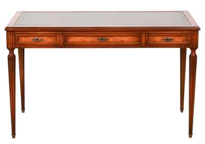 Regency Style Carved Leather Top Writing Table