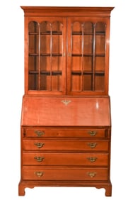 Georgian Style Drop Front Secretary Desk Bookcase