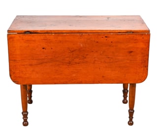 Antique Hand Carved Walnut  Drop Leaf Table