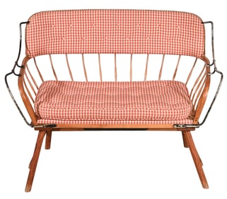 Antique Custom Upholstered Buggy Seat Bench