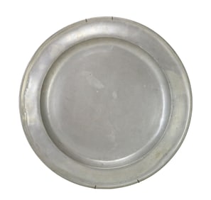 18th C Georgian English Pewter Charger w Marks
