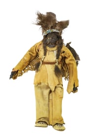 Antique Native American Leather Beaded Kiowa Doll