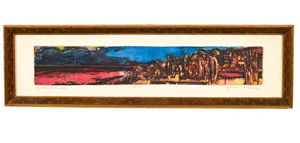 Agnes Mills Signed Lithograph By the Red Sea