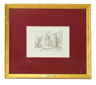 Tiburce De Mare Signed Antique Engraving