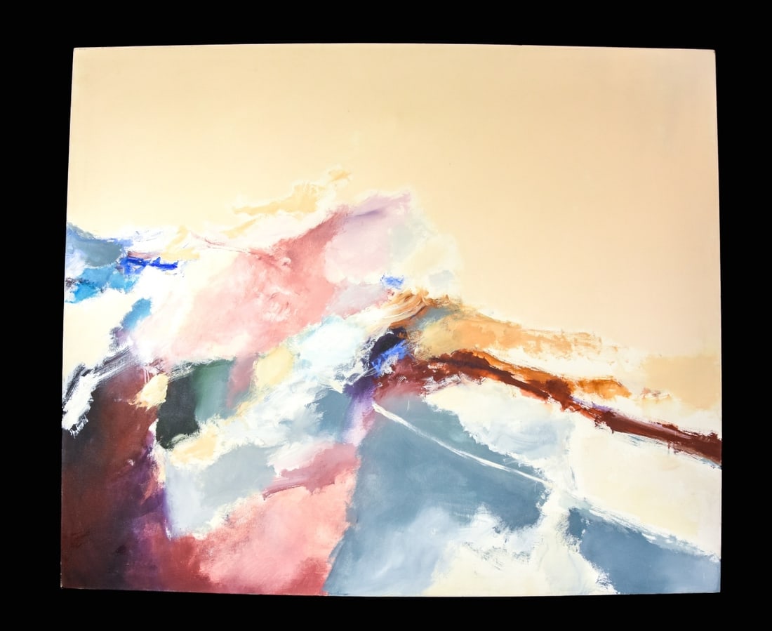James Grabowski Mural Size Abstract Oil Painting: James Grabowski Abstract Mural Size Oil Painting on Canvas, Unframed and Unsigned. Measures 60 inches x 72 inches.