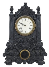 Antique Bristol Clock Co Cast Metal Case Clock
