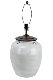 Pottery Barn Large Salt Pottery Jug Lamp Courtney