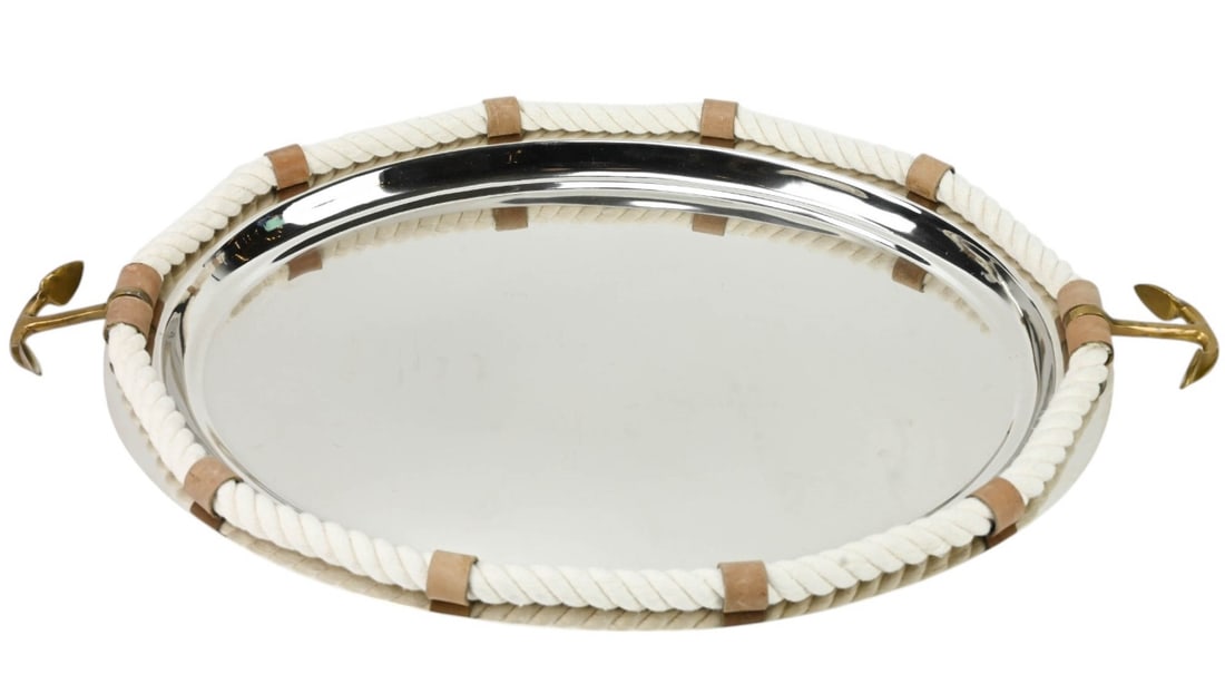 Stainless, Leather, Brass & Rope Maritime Tray (1 of 9)