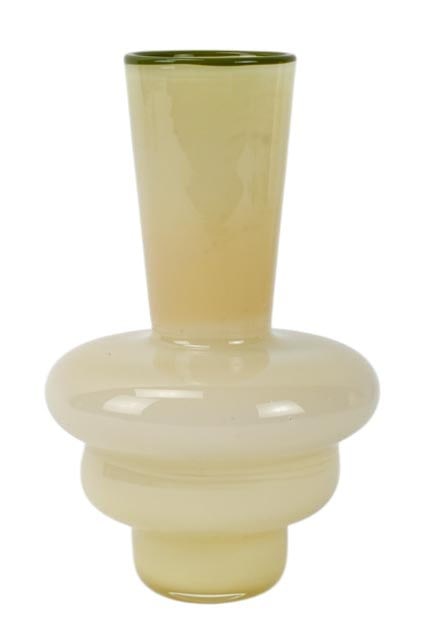 Studio Paran Signed Blown Art Glass Yellow Vase (1 of 7)