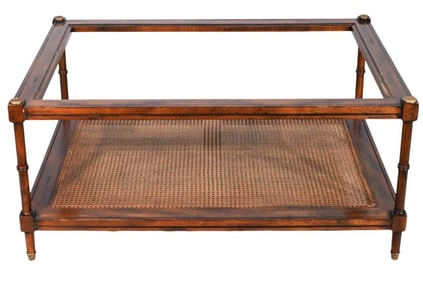 CTH Sherril Caned & Glass Coffee Table Frame