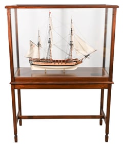 Boat Model Frigate Boston in Custom Built Case