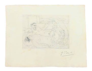 After Pablo Picasso Signed Engraving Le Repos