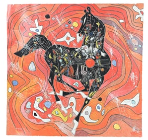 Tiefeng Jiang Signed Screenprint w Paint Horse