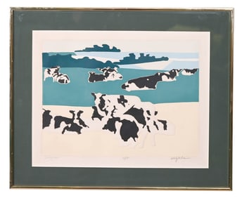 Woody Jackson Signed Embossed Paper Painting