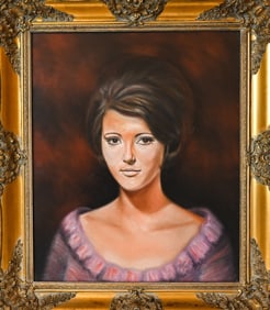 Mal Camins Signed Pastel Portrait of Woman
