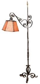 Antique Arts &Crafts Wrought Iron Standing Lamp