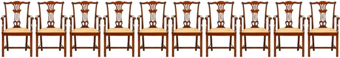 Chippendale Style Carved Upholstered Dining Chairs