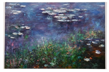 Gardiner Signed Impressionist Oil Painting Lilies