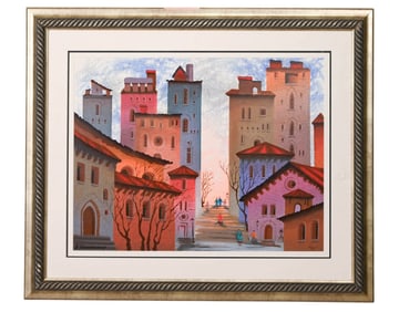 Anatol Krasnyansky Signed Serigraph San Giminiano