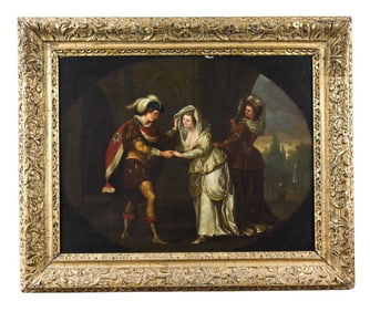 19C In the Style Jan Steen Oil Painting Courtship