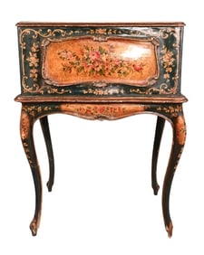 Antique Italian Carved Hand Painted Secretary