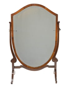 Antique Armorial Adjustable Vanity Beveled Mirror