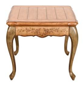Gustavian Style Carved Painted Side Table