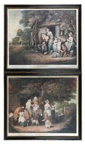 Pair 18th C Bigg & Nutter Engravings Family Life
