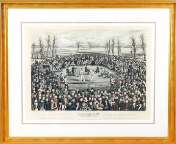 Antique Framed Sayers & Heenan Boxing Engraving