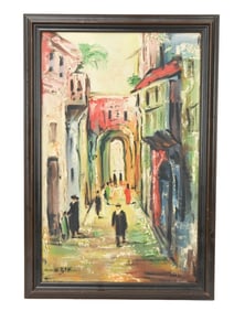N. Bic Signed Oil Painting of Israel