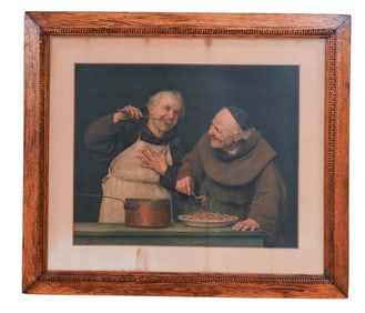 John T. Bowen Monks Print In Oak Craftsman Frame
