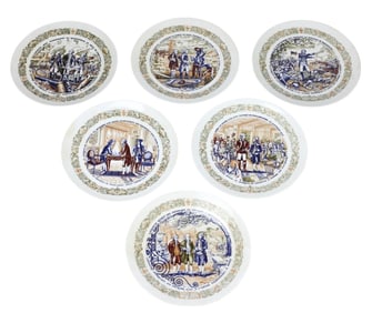 6 Limoges Porcelain Collector Plates Events 1777