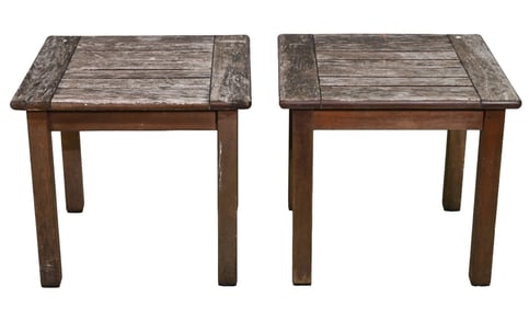 Pair Pottery Barn Outdoor Side Tables