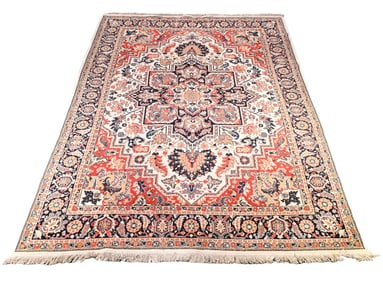 Sarough Hand Knotted Red Wool Carpet
