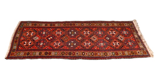 Vintage Persian Karaja Hand Knotted Wool Runner