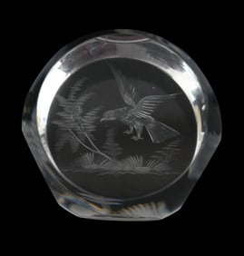Royal Doulton Etched Crystal Paperweight Eagle