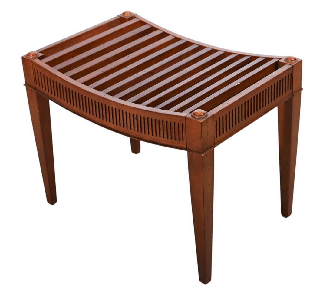 Federal Style Carved Mahogany Slat Vanity Bench (1 of 16)