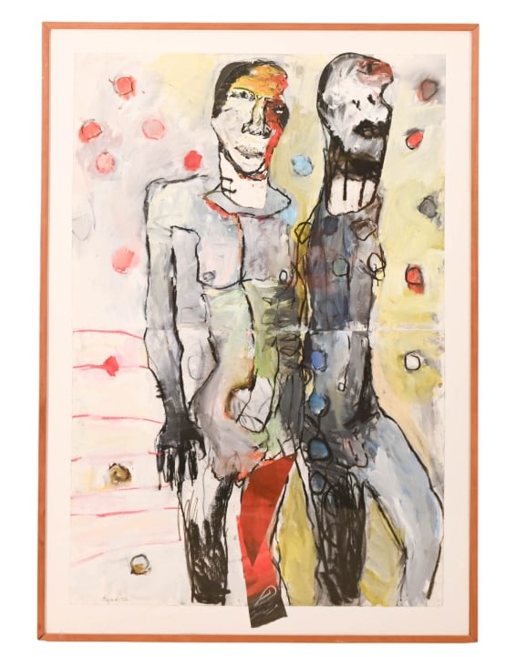 Elizabeth Silver Signed Expressionist Painting Men (1 of 10)