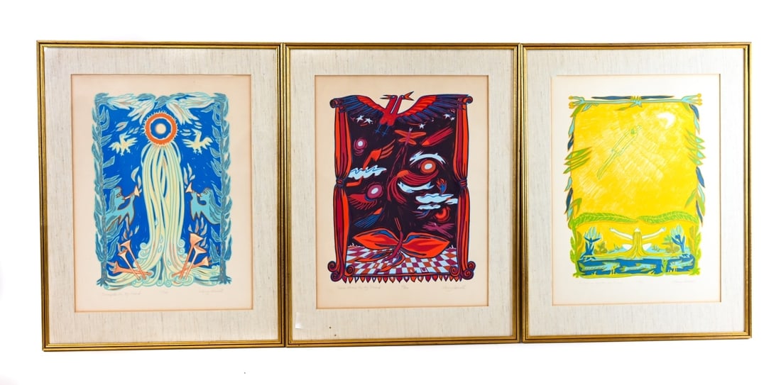 3 Nancy Carroll Signed Whimsical Wood Blocks (1 of 7)