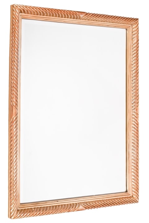 Italian Hand Carved Gilt Beveled Mirror: Italian Hand Carved Gilt Beveled Mirror.Measures 32 inches x 42 inches x 2 inches.