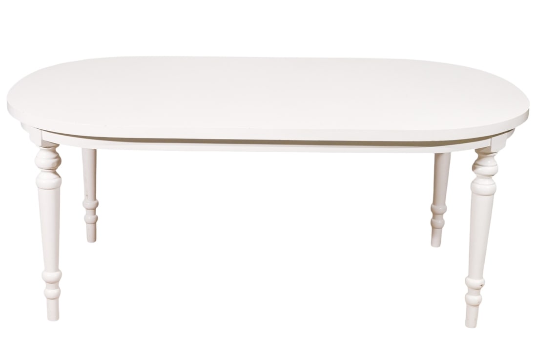 Gustavian Style Carved White Painted Dining Table (1 of 10)