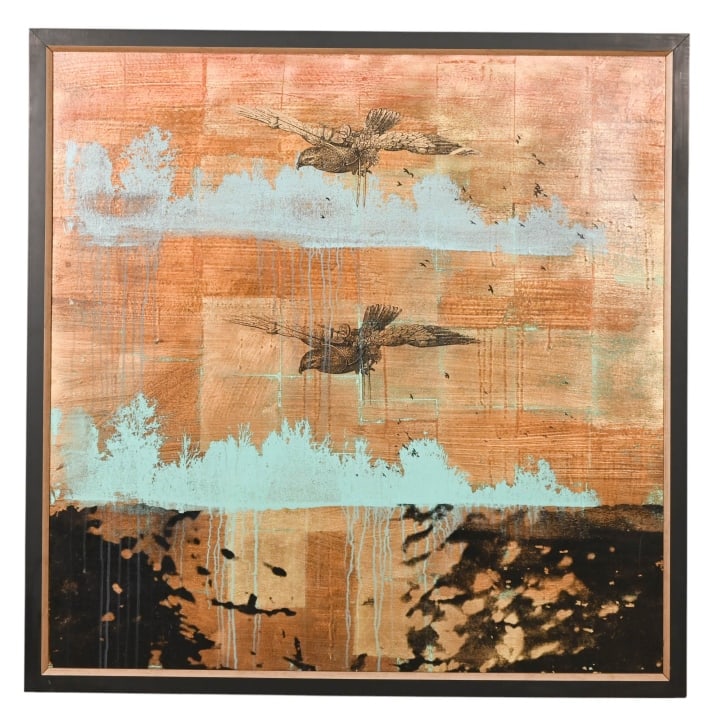 Laura Barbosa Signed Abstract Mural Gliding Augur (1 of 13)