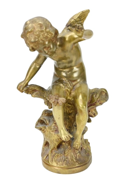 Vintage Bronze Putti & Butterfly Table Top Statue (1 of 13)