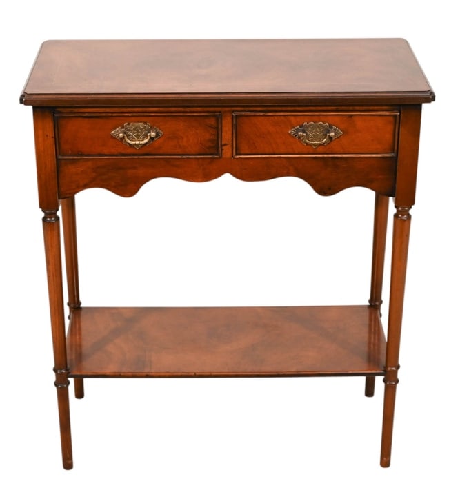 Hand Carved Mahogany Hall Table with 2 Drawers (1 of 14)