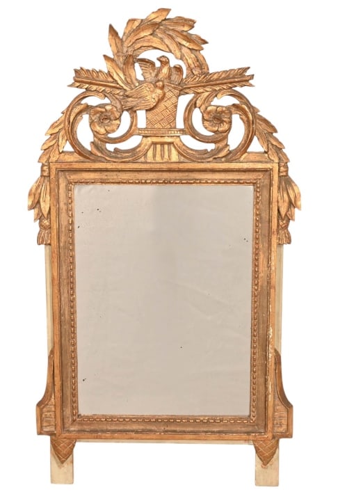 Antique Hand Carved Empire Mirror Doves Basket (1 of 12)