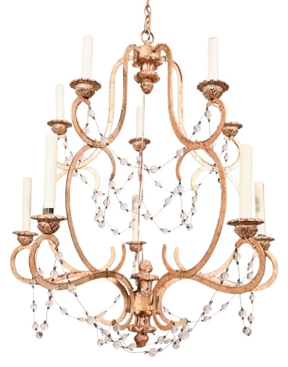 Hand Forged Iron and Crystal 10 Light Chandelier (1 of 11)