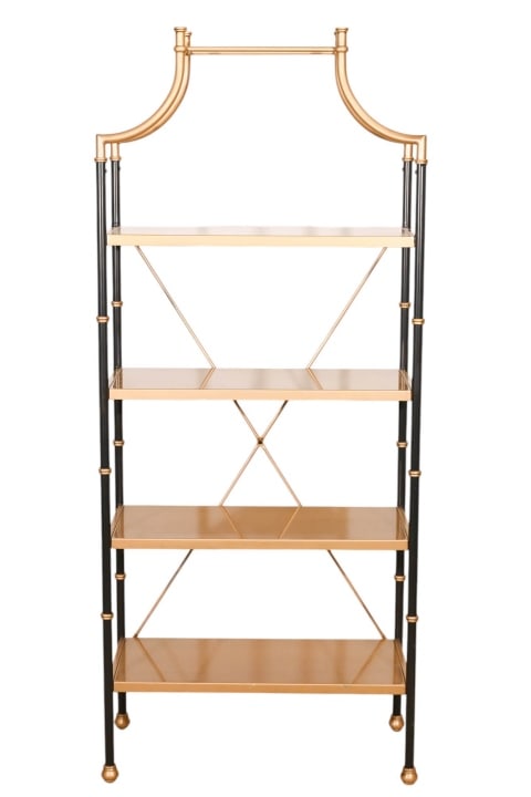 Regency Style Black Lacquered and  Gilt Bookshelf (1 of 13)